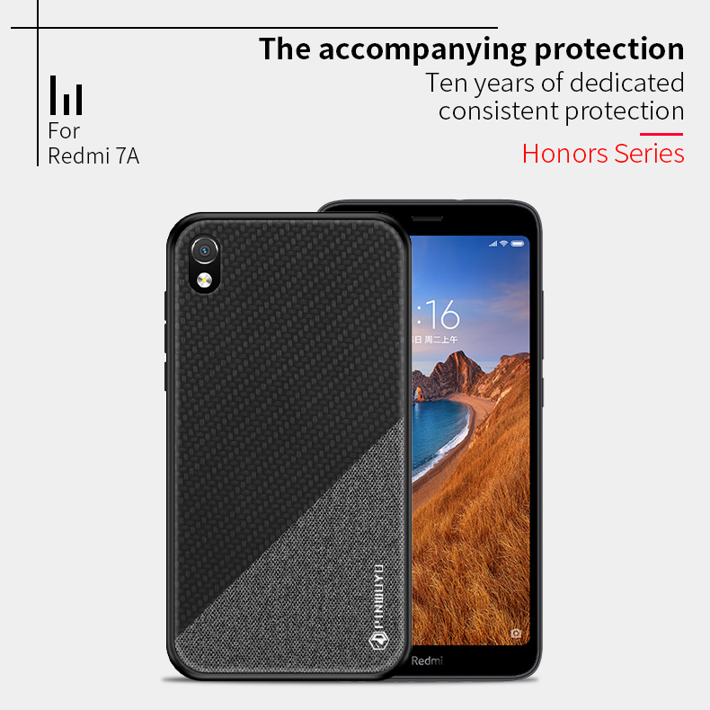 Pinwuyo Honor Series PU Coated PC + TPU Case Híbrido Para Xiaomi Redmi 7a - Preto