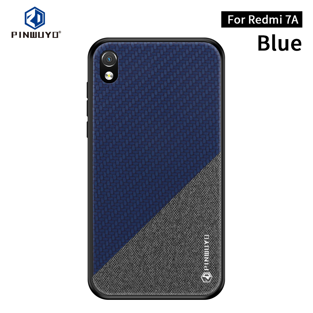 Pinwuyo Honor Series pu en Cuir Enduit PC + TPU Hybrid Case Pour Xiaomi Redmi 7a - le Noir