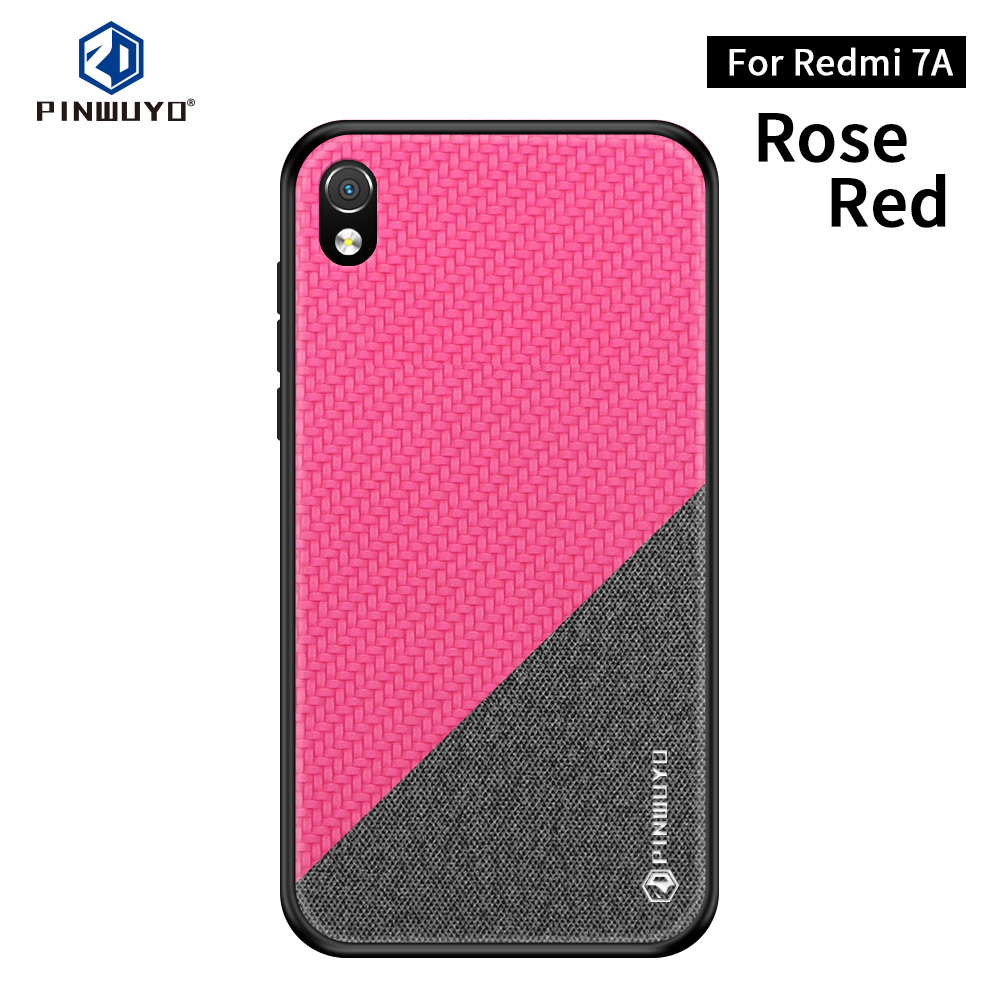 Pinwuyo Honor Series PC PC Rivestito in Pelle PC + Custodia Ibrida TPU Per Xiaomi Redmi 7A - Nero