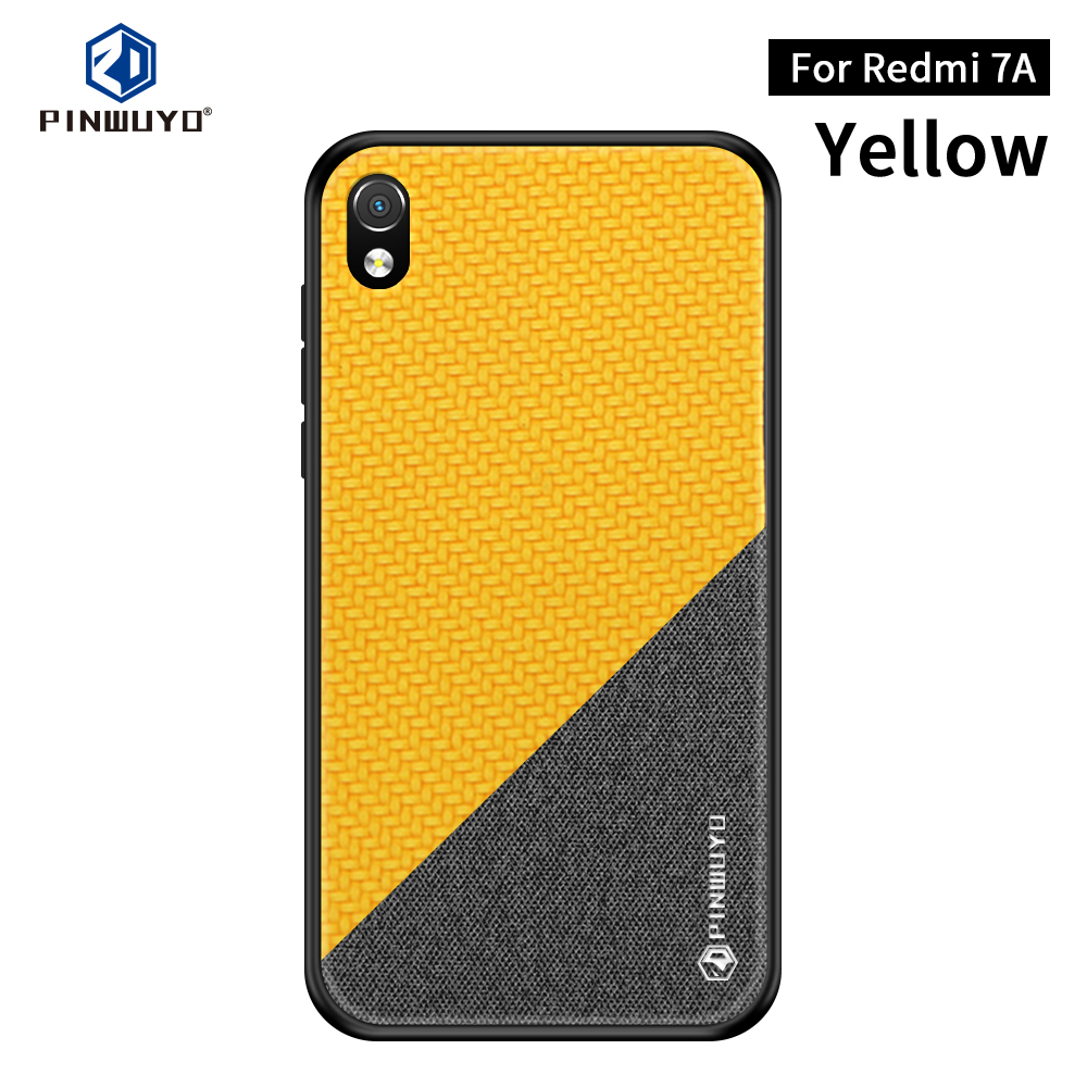 Pinwuyo Honor Series pu en Cuir Enduit PC + TPU Hybrid Case Pour Xiaomi Redmi 7a - le Noir