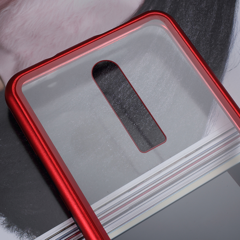 Magnetic Metal Frame + Tempered Glass Detachable Mobile Phone Shell Case for Xiaomi Redmi K20 / Mi 9T / K20 Pro / Mi 9T Pro - Red-2