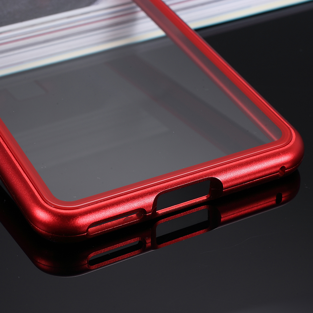 Magnetic Metal Frame + Tempered Glass Detachable Mobile Phone Shell Case for Xiaomi Redmi K20 / Mi 9T / K20 Pro / Mi 9T Pro - Red-3