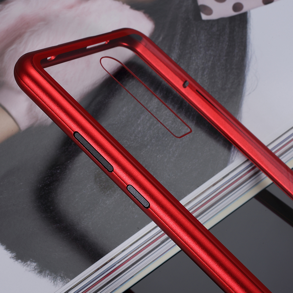 Magnetic Metal Frame + Tempered Glass Detachable Mobile Phone Shell Case for Xiaomi Redmi K20 / Mi 9T / K20 Pro / Mi 9T Pro - Red-4