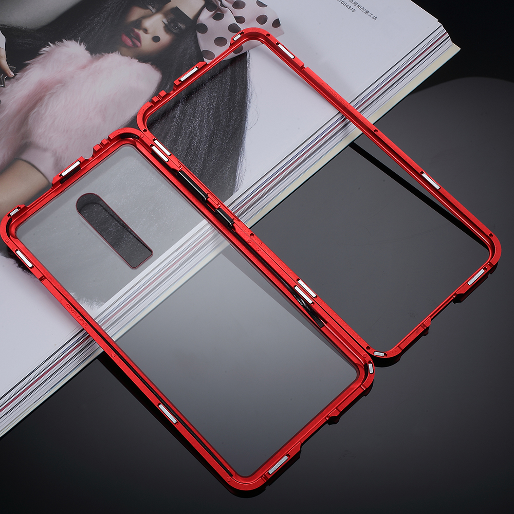 Magnetic Metal Frame + Tempered Glass Detachable Mobile Phone Shell Case for Xiaomi Redmi K20 / Mi 9T / K20 Pro / Mi 9T Pro - Red-6