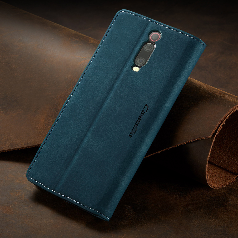 Caseme 013 Serie Auto-absorbida de la Billetera PU Cubierta de Teléfono de Cuero Para Xiaomi Redmi K20 Pro/Redmi K20/mi 9t/mi 9T Pro - Azul