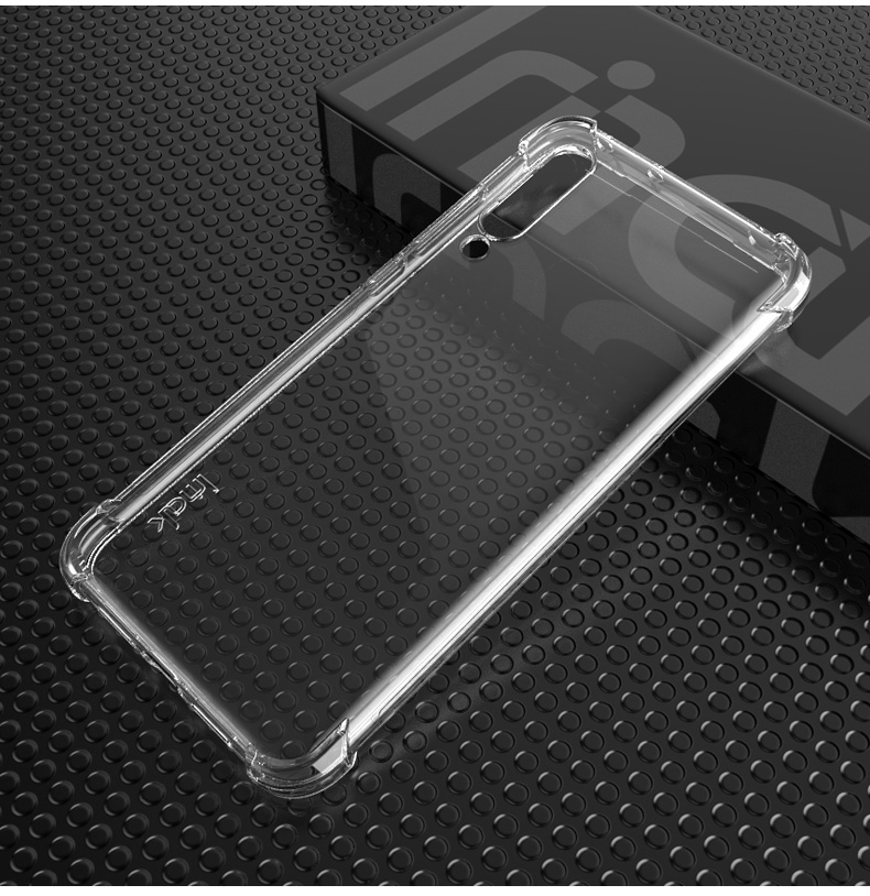 IMAK Silky Airbag à Prova de Choque de Choque TPU Shell + Screen Protetive Film Para Xiaomi Mi 9 Lite/ Mi CC9/ Mi CC9 Meitu Edition - Metal Black