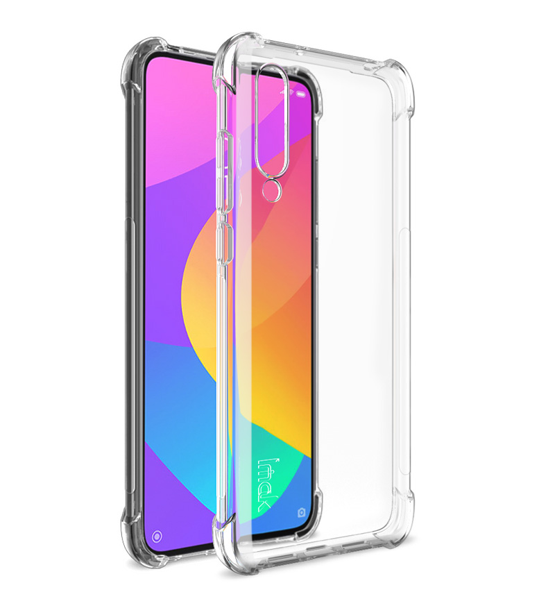 Imak Silky Airbag Shock Protido TPU TPU Shell + Película Protectora de Pantalla Para Xiaomi Mi 9 Lite/ Mi CC9/ Mi CC9 Meitu Edition - Metal Negro