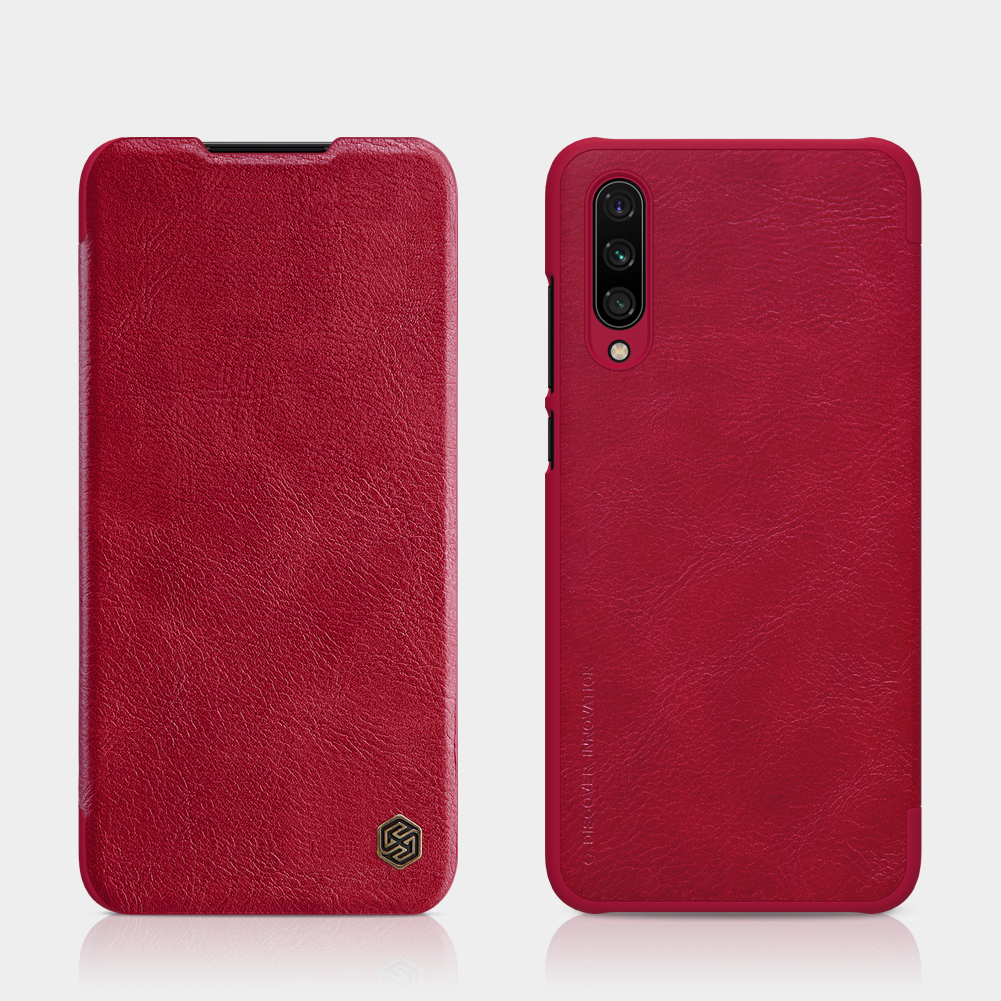 Nillkin Qin Series Shell en Cuir Avec Fente de Carte Pour Xiaomi Mi 9 Lite / Mi CC9 / mi CC9 Meitu Edition - le Noir