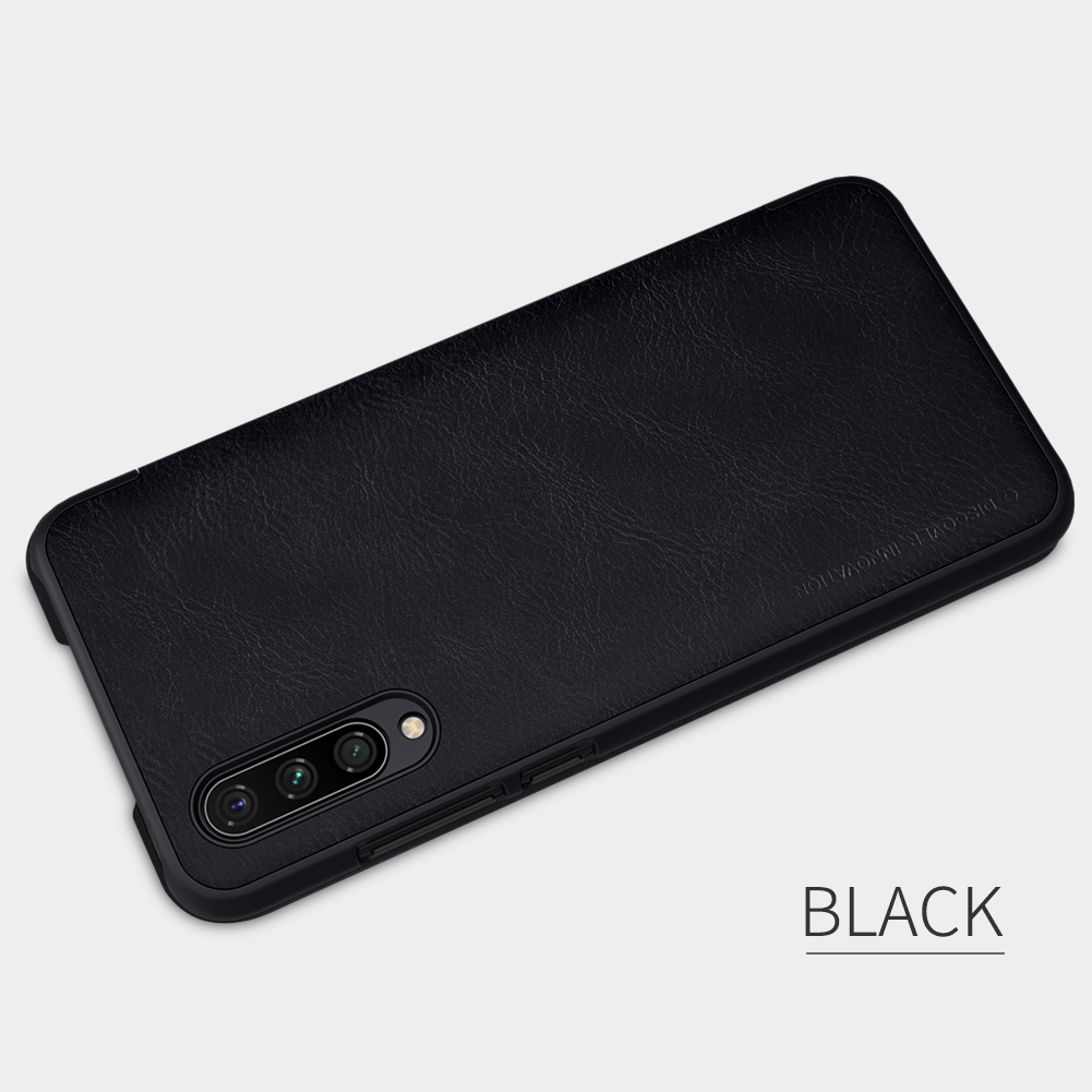 Nillkin Qin Series Shell en Cuir Avec Fente de Carte Pour Xiaomi Mi 9 Lite / Mi CC9 / mi CC9 Meitu Edition - le Noir