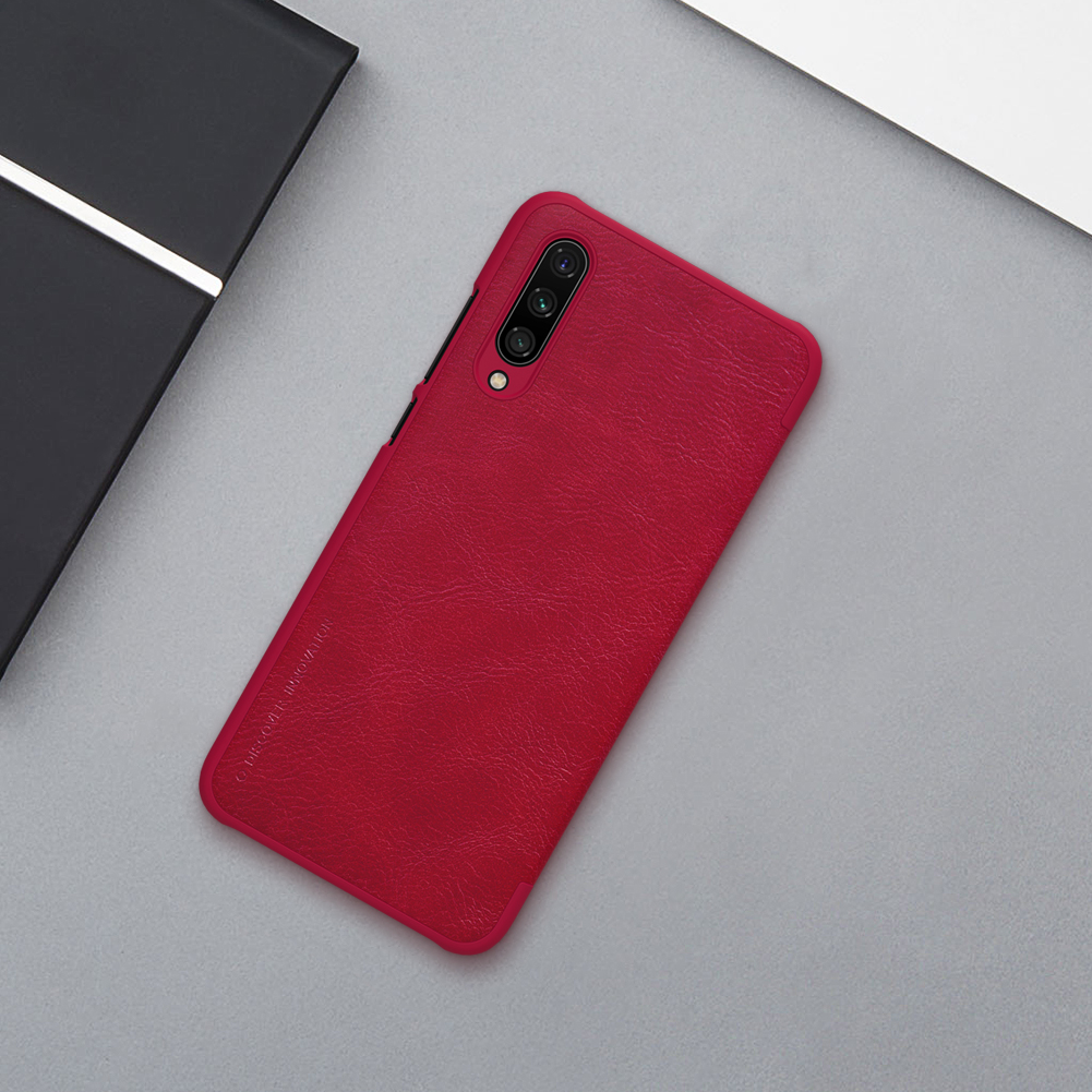 Nillkin Qin Series Shell en Cuir Avec Fente de Carte Pour Xiaomi Mi 9 Lite / Mi CC9 / mi CC9 Meitu Edition - le Noir