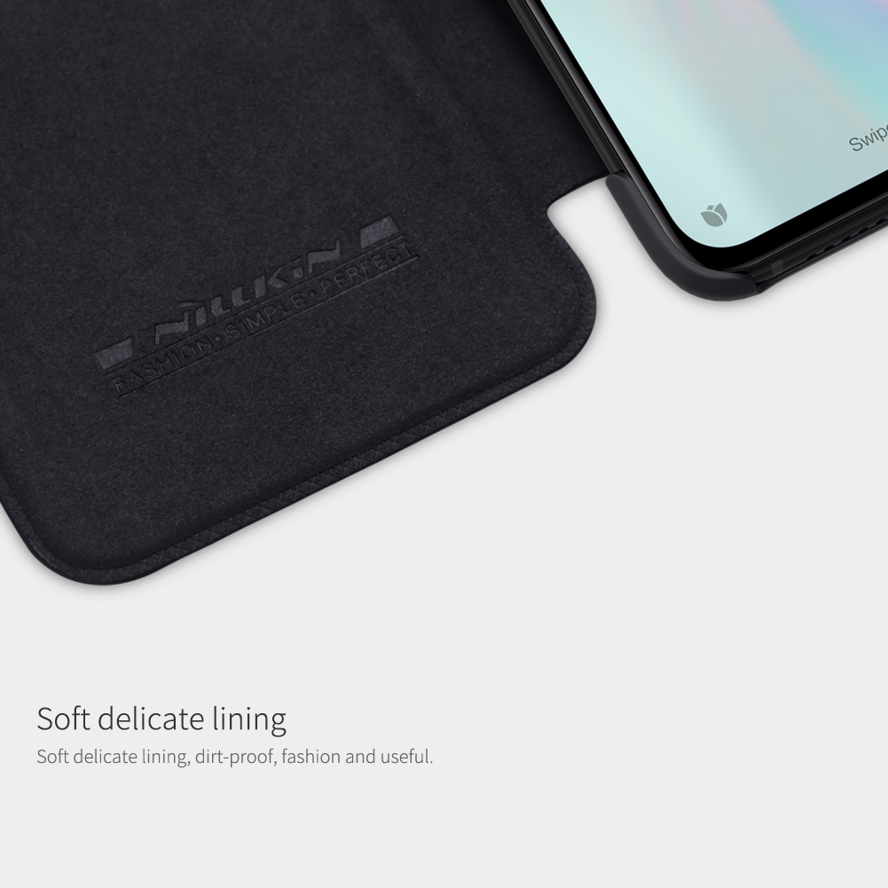 Serie Nillkin Qin Shell in Pelle Con Slot Per Schede Per Xiaomi Mi 9 Lite/ Mi CC9/ mi CC9 Meitu Edition - Nero