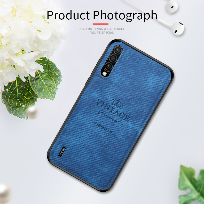 Pinwuyo Honorable Series PU PC + TPU Hybrid Protection Case Para Xiaomi Mi Cc9e / Mi A3 - Azul