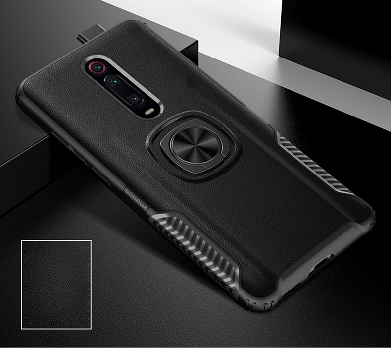 PC + TPU Hybrid Case with Finger Ring Kickstand for Xiaomi Redmi K20 / Mi 9T / Redmi K20 Pro / Mi 9T Pro - Black-23