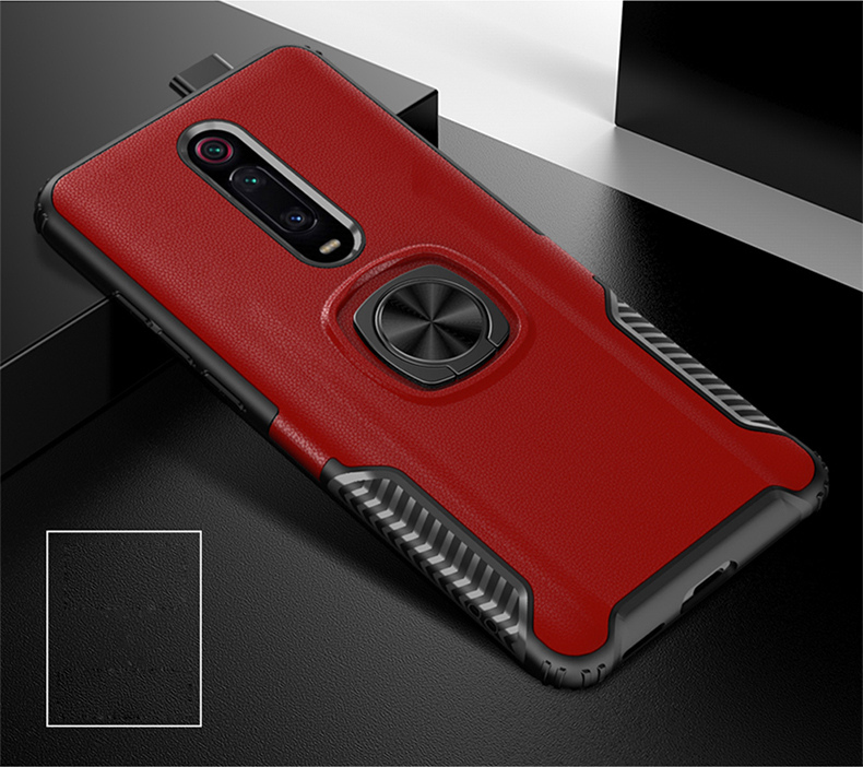PC + TPU Hybrid Case with Finger Ring Kickstand for Xiaomi Redmi K20 / Mi 9T / Redmi K20 Pro / Mi 9T Pro - Black-25