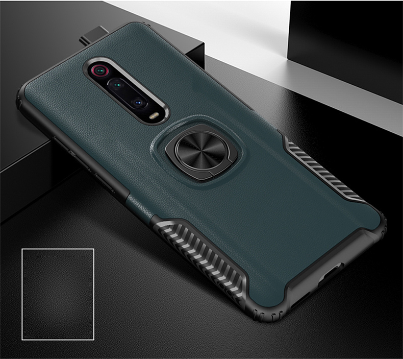 PC + TPU Hybrid Case with Finger Ring Kickstand for Xiaomi Redmi K20 / Mi 9T / Redmi K20 Pro / Mi 9T Pro - Black-29