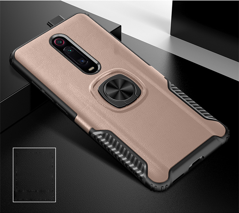 PC + TPU Hybrid Case with Finger Ring Kickstand for Xiaomi Redmi K20 / Mi 9T / Redmi K20 Pro / Mi 9T Pro - Black-31