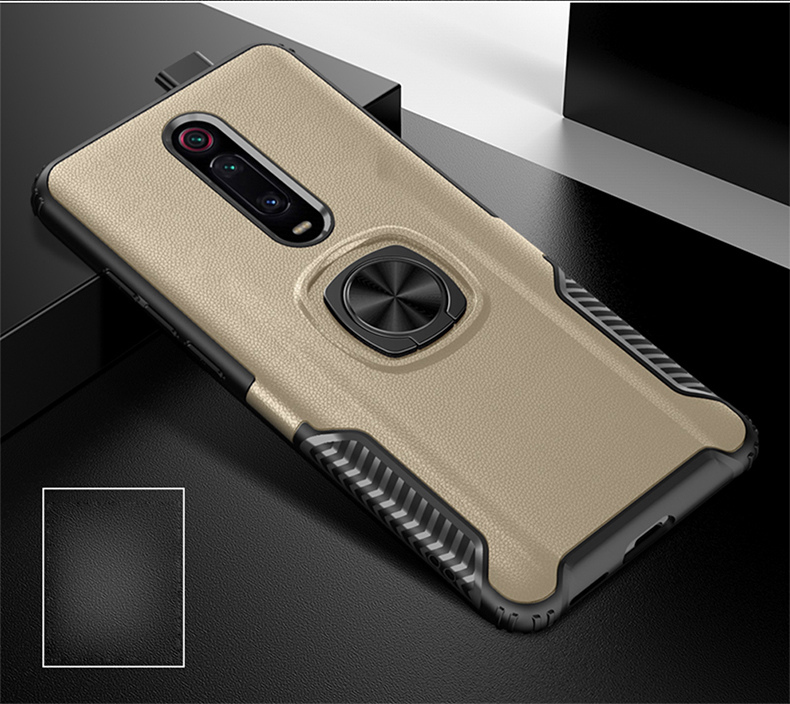 PC + TPU Hybrid Case with Finger Ring Kickstand for Xiaomi Redmi K20 / Mi 9T / Redmi K20 Pro / Mi 9T Pro - Black-34