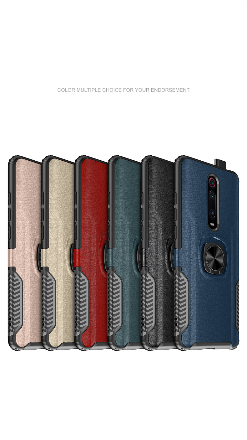 PC + TPU Hybrid Case with Finger Ring Kickstand for Xiaomi Redmi K20 / Mi 9T / Redmi K20 Pro / Mi 9T Pro - Black-5