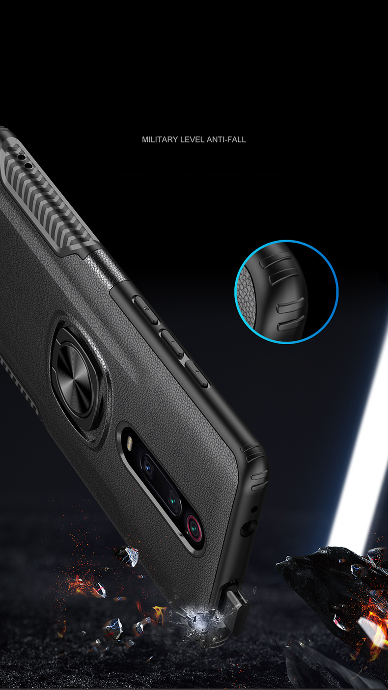 PC + TPU Hybrid Case with Finger Ring Kickstand for Xiaomi Redmi K20 / Mi 9T / Redmi K20 Pro / Mi 9T Pro - Black-14