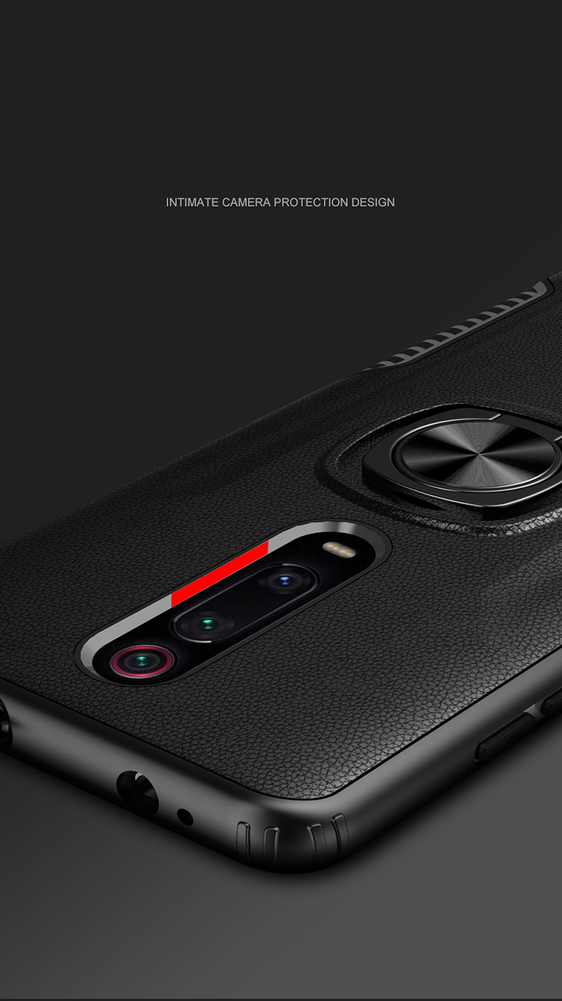 PC + TPU Hybrid Case with Finger Ring Kickstand for Xiaomi Redmi K20 / Mi 9T / Redmi K20 Pro / Mi 9T Pro - Black-17
