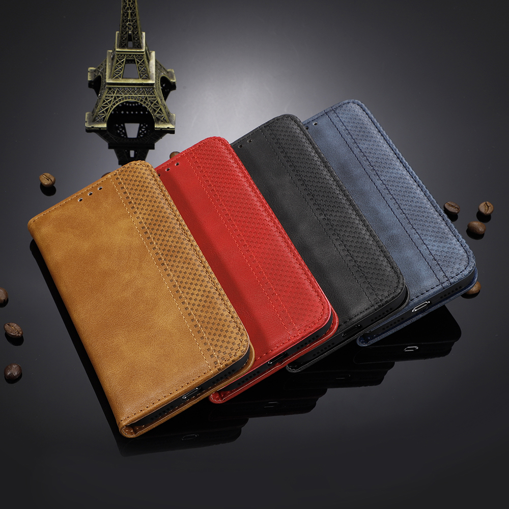 Auto-absorbierte Retro-PU-Leder-Shell Für Xiaomi Redmi-Anmerkung 8 - Schwarz