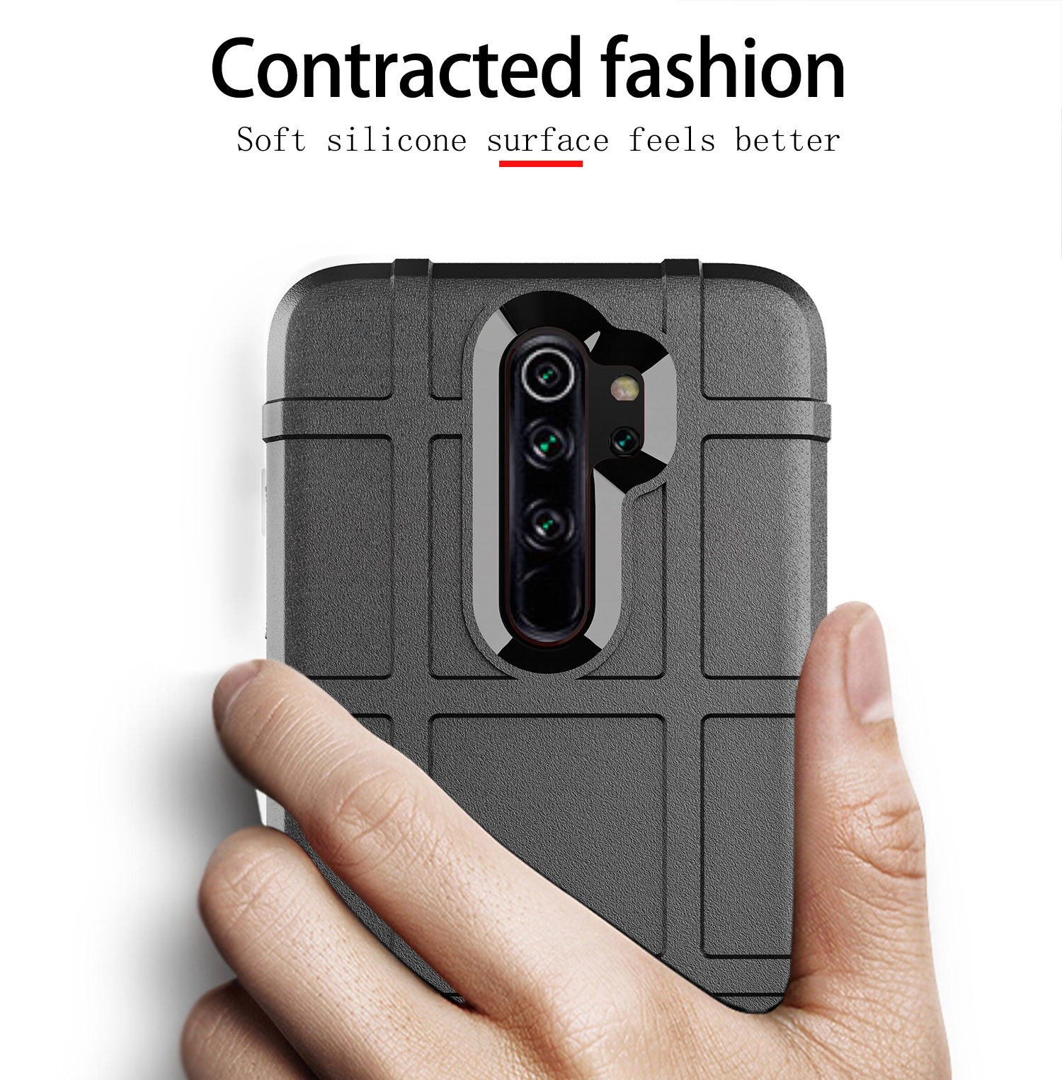 Couverture de Cellule TPU à Surface Carrée Pour Xiaomi Redmi Note 8 Pro - le Noir