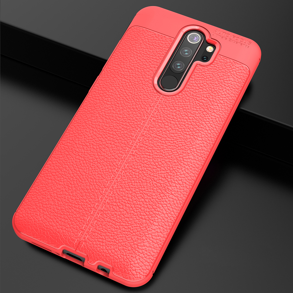 Litchi Texture TPU Case Para Xiaomi Redmi Note 8 Pro - Azul