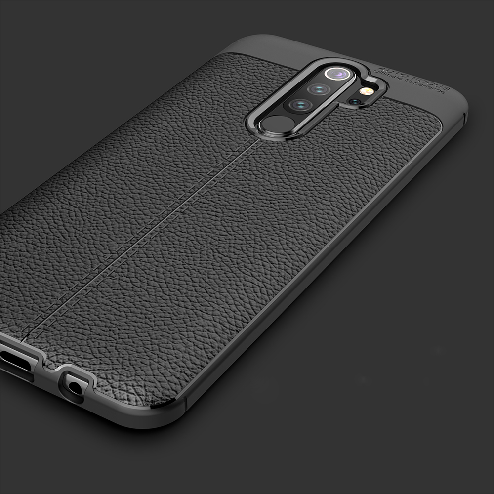 Case Litchi Texture TPU Pour Xiaomi Redmi Note 8 Pro - le Noir