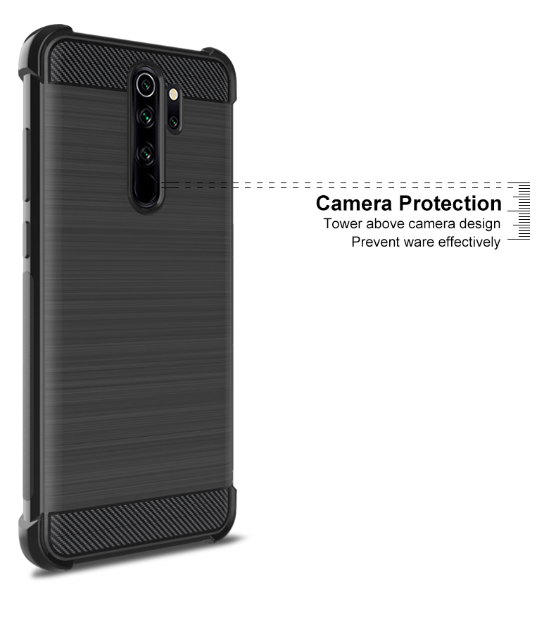 Patrón de Fibra de Carbono Imak Vega Cubierta de Carcasa TPU Para Xiaomi Redmi Note 8 Pro - Negro