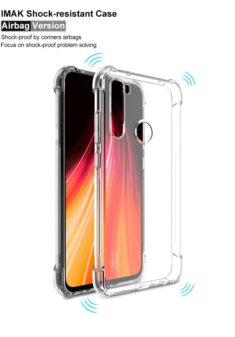 Case TPU Anti-drop IMAK + Película de Pantalla a Prueba de Explosión Para Xiaomi Redmi Note 8 - Negro Mate