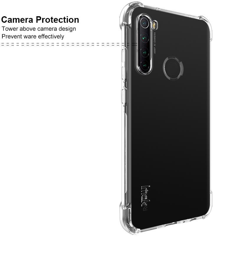 Caso TPU Anti-drop IMAK + Film Per Schermo a Prova di Esplosione Per Xiaomi Redmi Note 8 - Nero Metallico