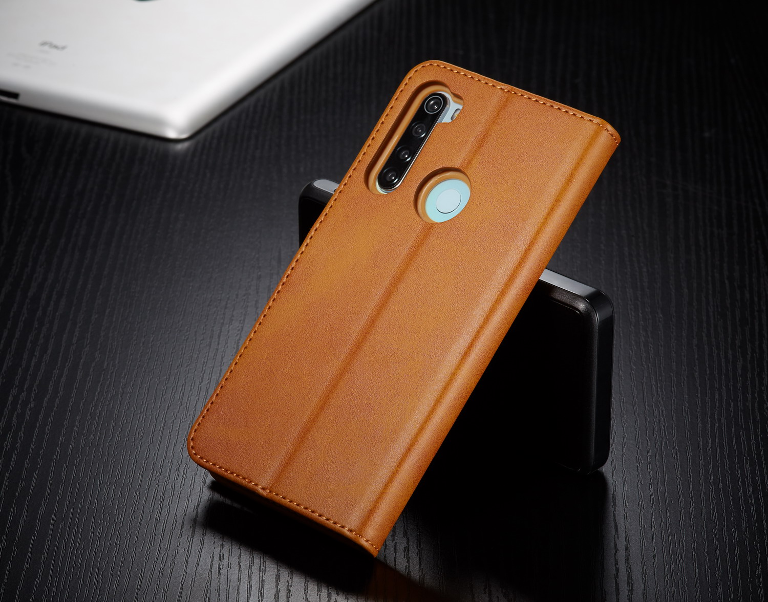 Lc. Imeeke pu Para Xiaomi Redmi Note 8 Carcasa de Billetera Protectora de Cuero - Café