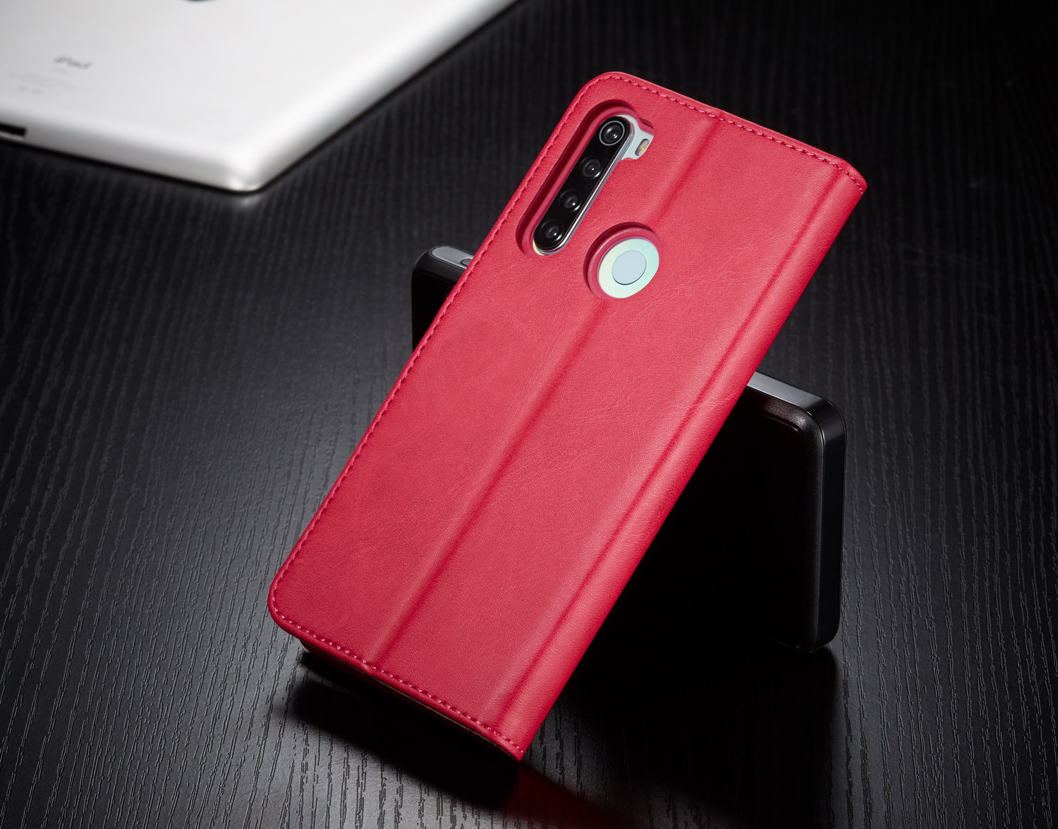 Lc. Imeeke pu Para Xiaomi Redmi Note 8 Carcasa de Billetera Protectora de Cuero - Café