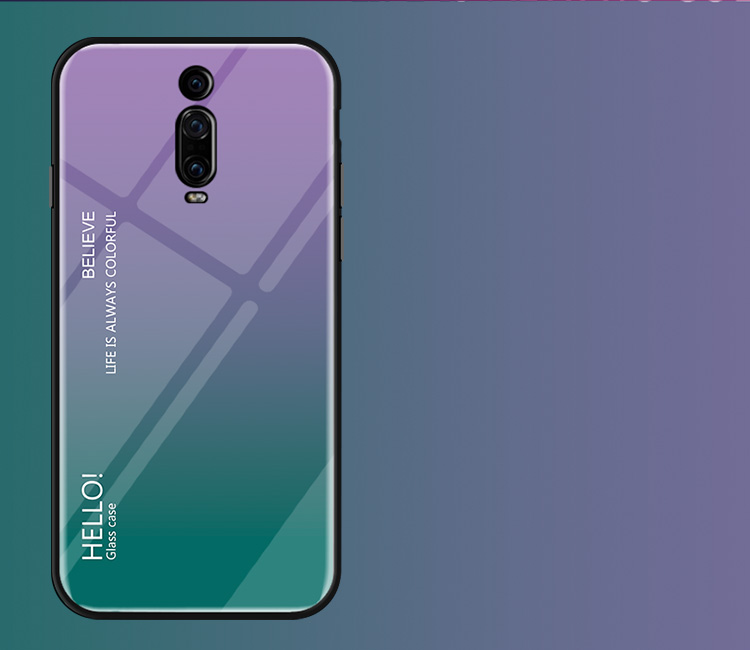 Étui De Téléphone En Verre Trempé De Couleur Gradient Pour Xiaomi Redmi K20 PRO / K20 / MI 9T PRO / MI 9T - Mauve