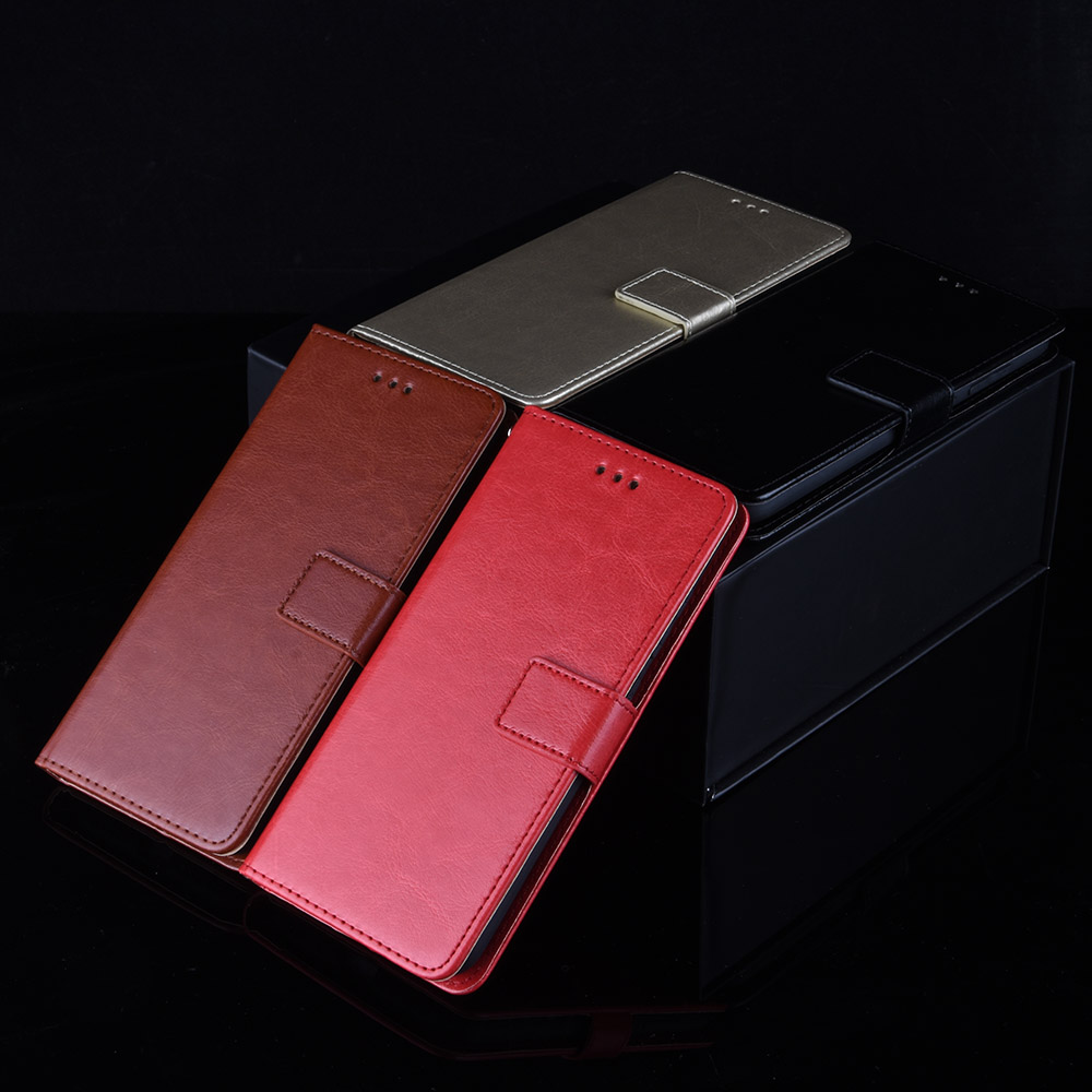 Crazy Horse Leder Brieftaschenhülle Für Xiaomi Redmi 8a - Rot