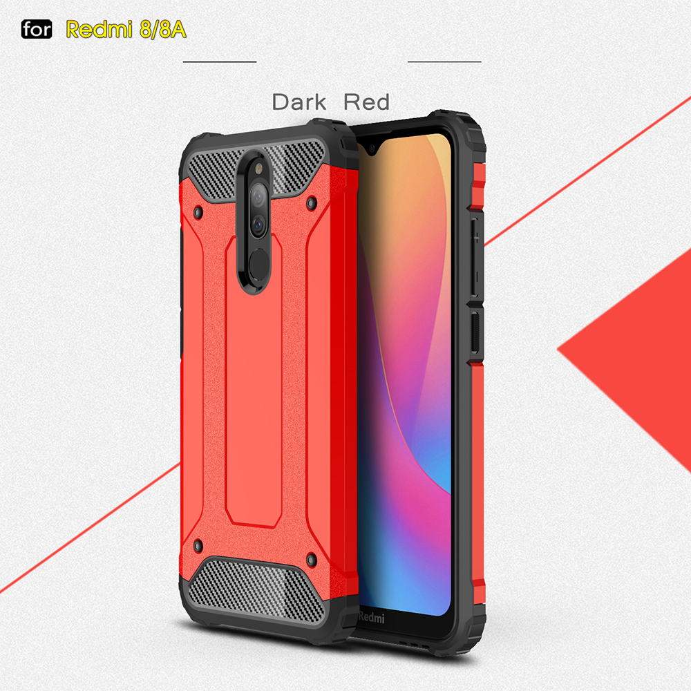 Armour Guard PC + TPU Mobile Case Para Xiaomi Redmi 8/8a - Vermelho