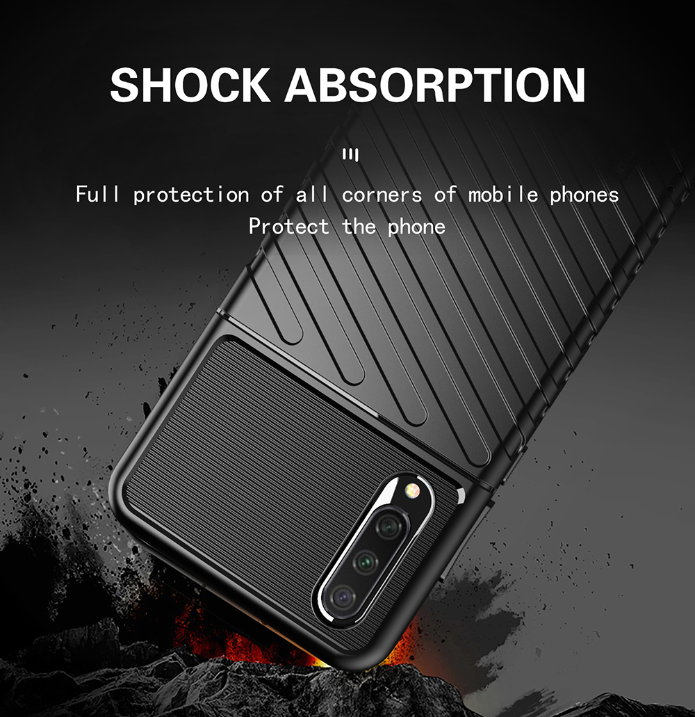 Texture de la Série Thunder Texture Soft TPU Back Shell Pour Xiaomi Mi Cc9e / mi A3 - le Noir