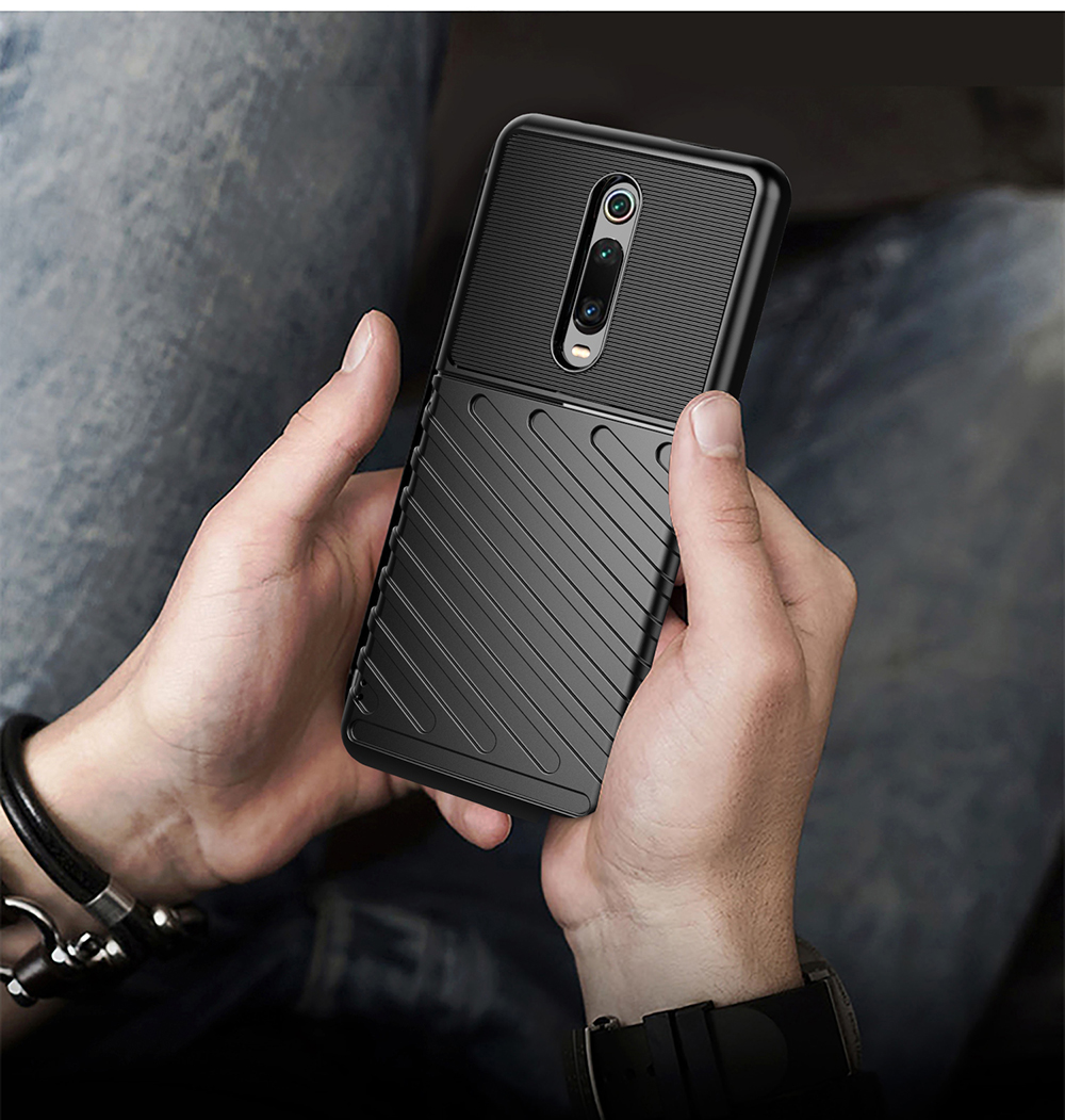 Texture Textre Timille Textre Soft TPU Couverture Pour Xiaomi Redmi K20 / mi 9T / K20 Pro / mi 9t Pro - le Noir