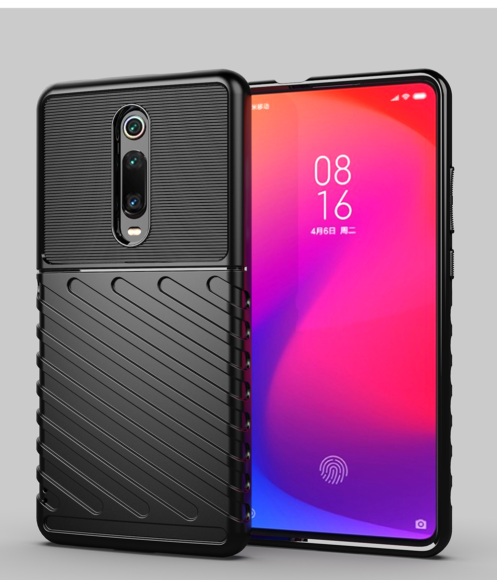 Texture Textre Timille Textre Soft TPU Couverture Pour Xiaomi Redmi K20 / mi 9T / K20 Pro / mi 9t Pro - le Noir