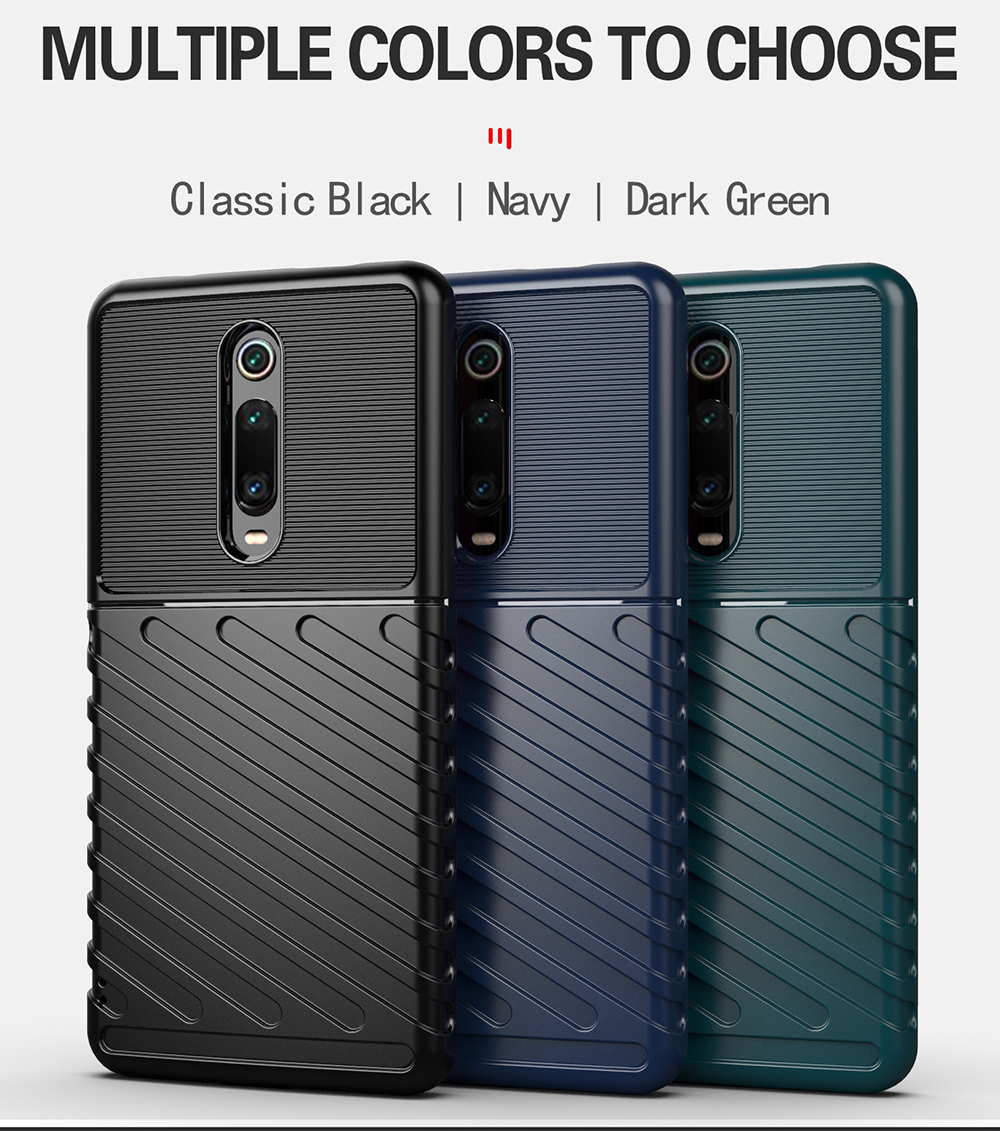 Thunder -serie Twill Textur Soft TPU Telefonabdeckung Für Xiaomi Redmi K20/mi 9T/K20 Pro/Mi 9t Pro - Schwarz