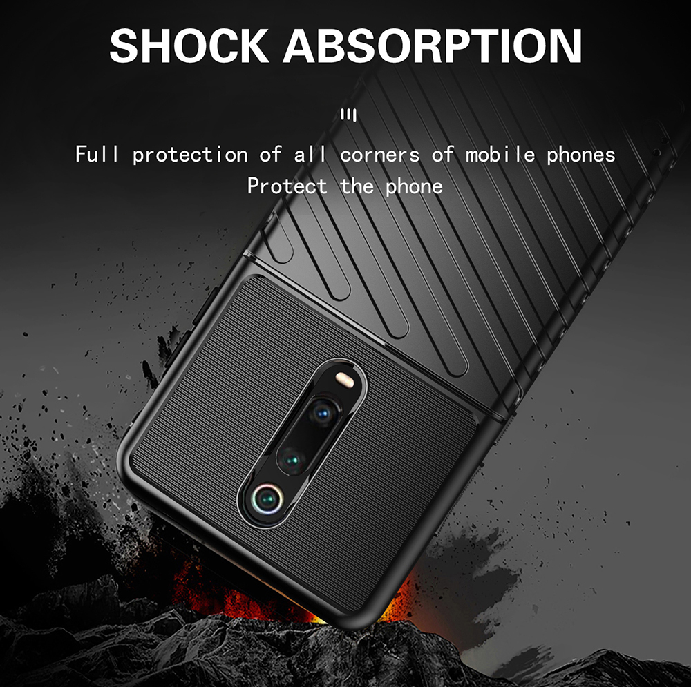 Texture Textre Timille Textre Soft TPU Couverture Pour Xiaomi Redmi K20 / mi 9T / K20 Pro / mi 9t Pro - le Noir