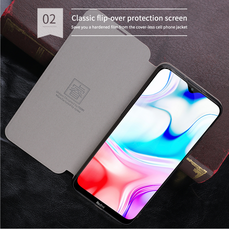 Mofi Rui Series PU Leather Stand Case Para Xiaomi Redmi 8 - Negro