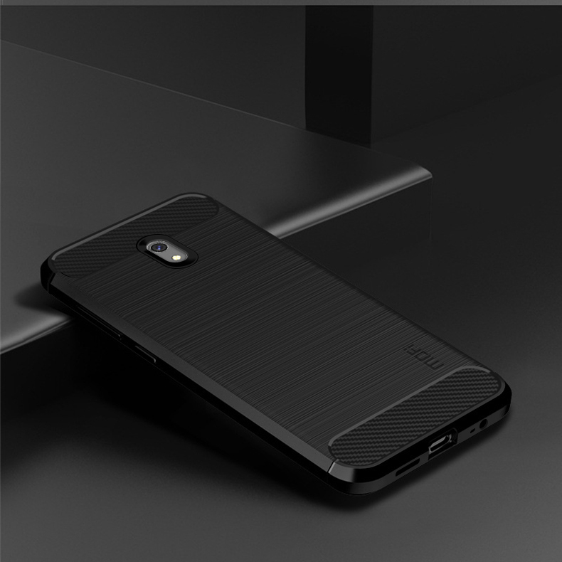 Mofi Fiber de Carbono Textura Cepillada TPU Back Case Para Xiaomi Redmi 8a - Gris