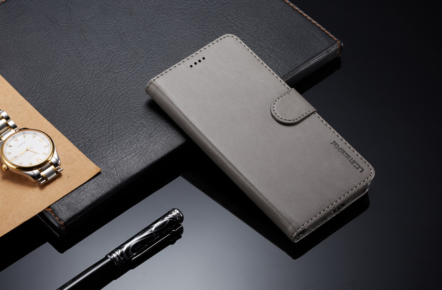 Lc. Étui Portefeuille En Cuir Impeeke Pour Xiaomi Redmi 8 - Café