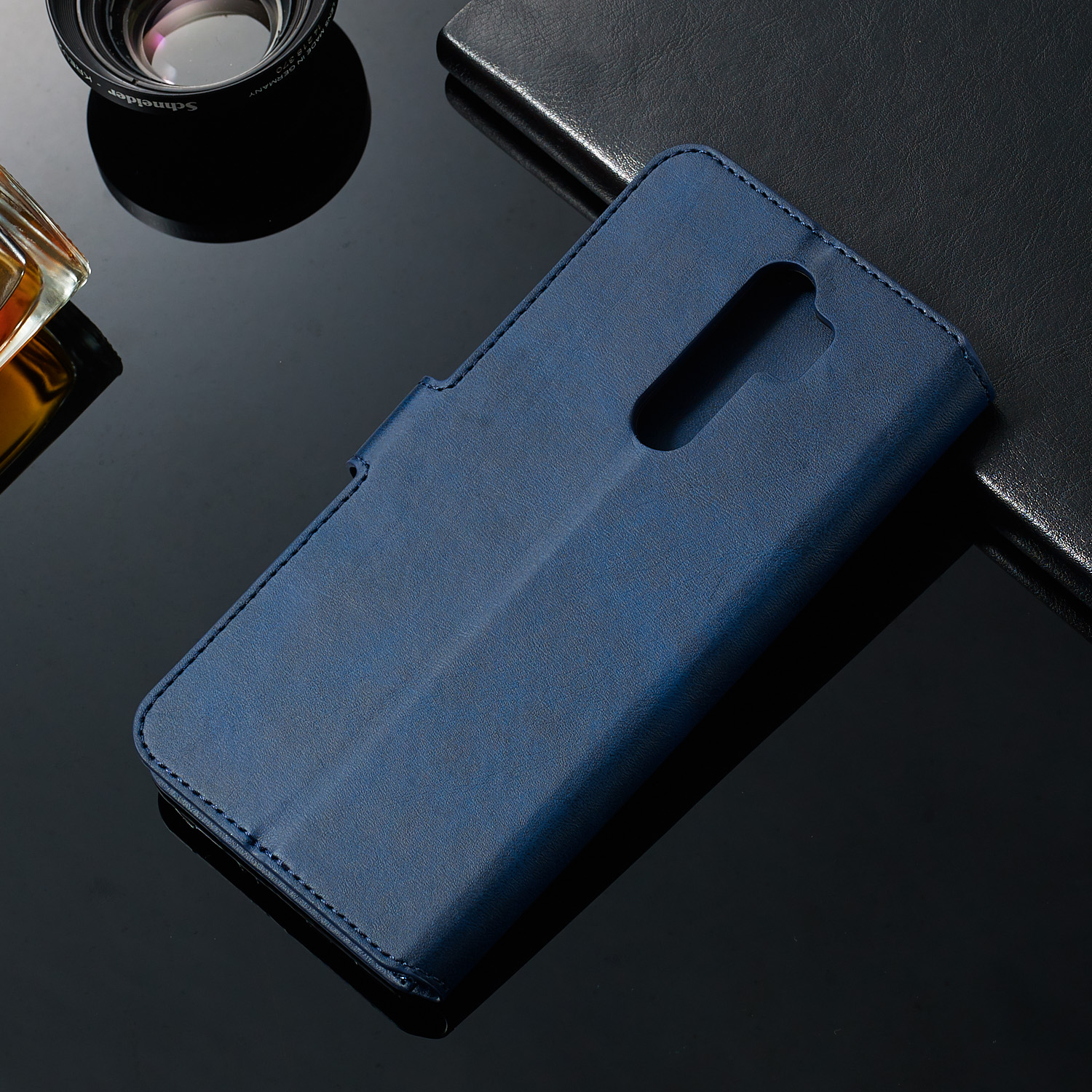 Für Xiaomi Redmi Note 8 Pro Feste Farbbrieftasche Magnetische Lederabdeckung - Roségold