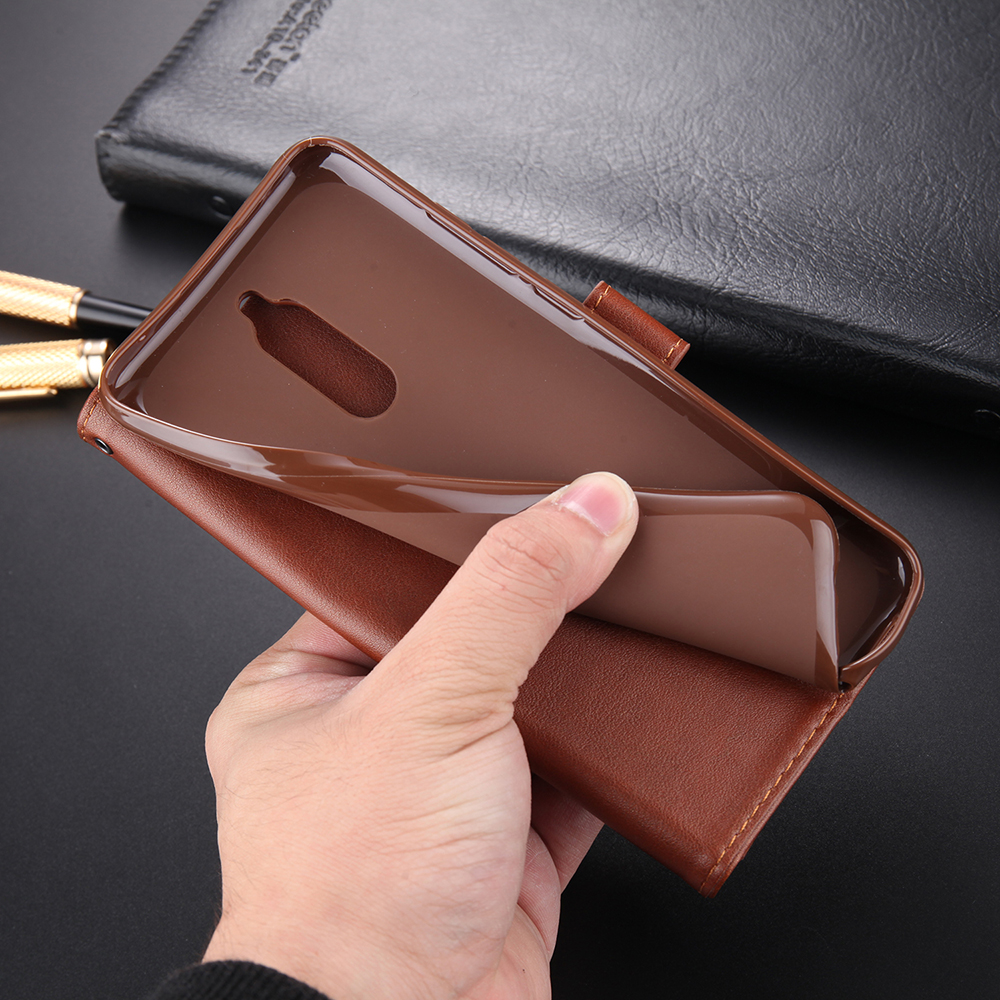 AZNS PU Leder Brieftasche Hülle Für Xiaomi Redmi 8/8a - Kaffee