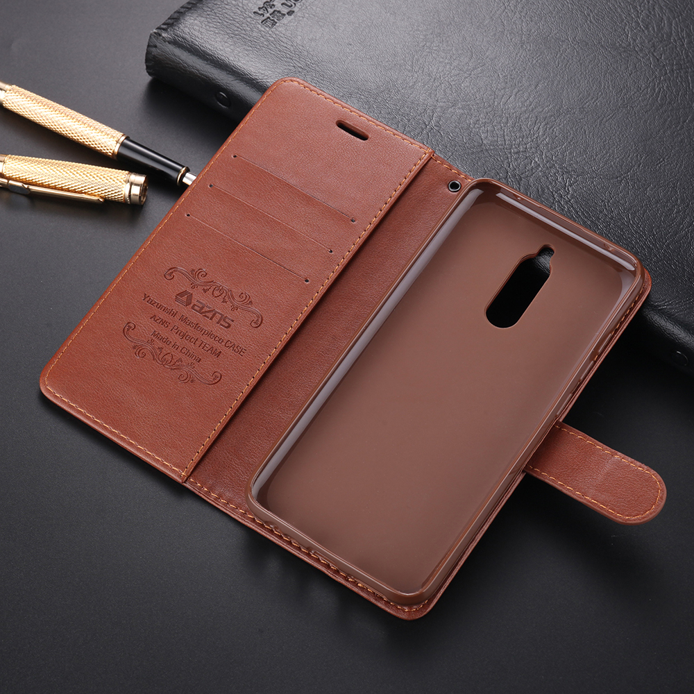 Azns PU Cuero de Cuero Estuche Para Xiaomi Redmi 8/8a - Café