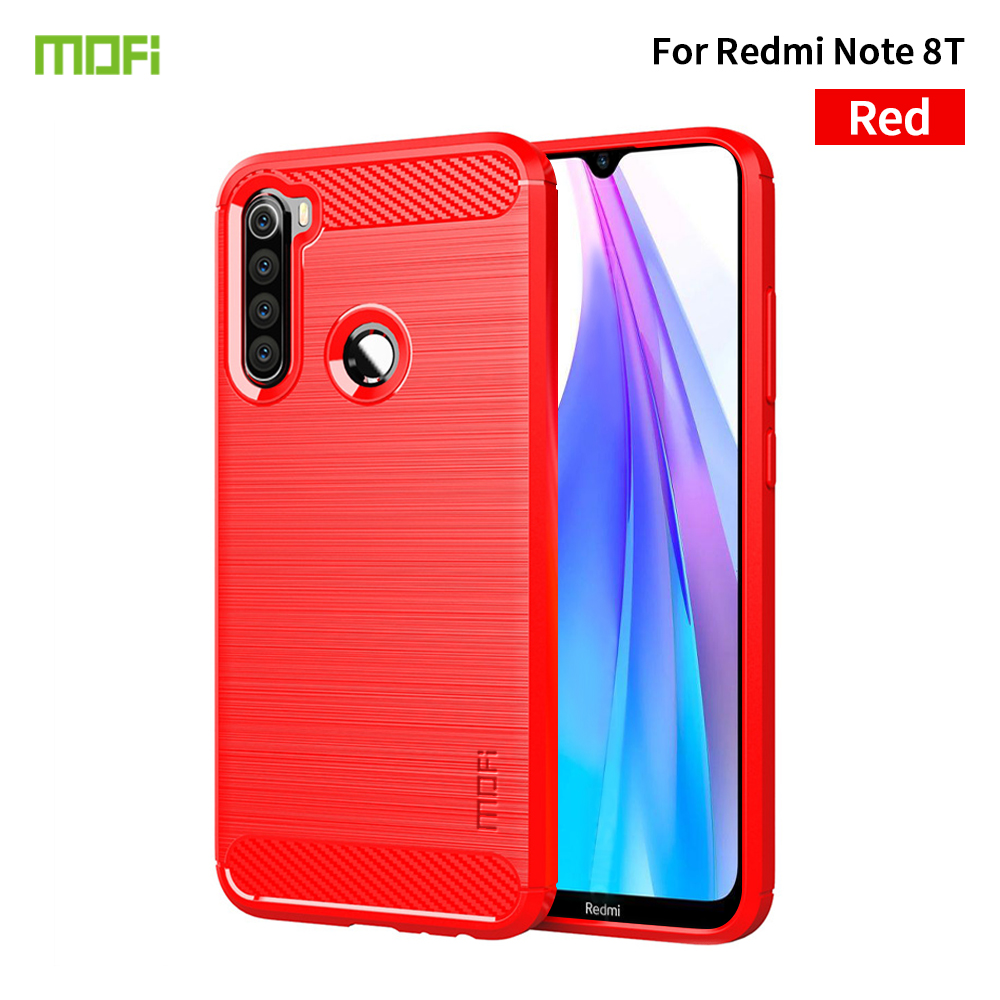 Couvercle TPU Brossé en Fibre de Carbone Mofi Pour Xiaomi Redmi Note 8T - le Noir