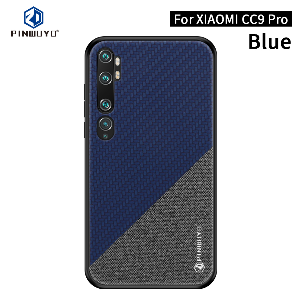 Pinwuyo Honor Series pu Leather+TPU Shell Para Xiaomi Mi CC9 Pro/Mi Nota 10 - Preto