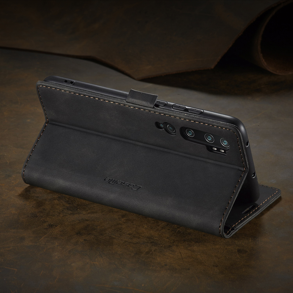 Serie Caseme 013 Series Auto-absorzed Leather Whatet Case Per Xiaomi Mi CC9 Pro/Mi Nota 10 Pro/Mi Nota 10 - Nero